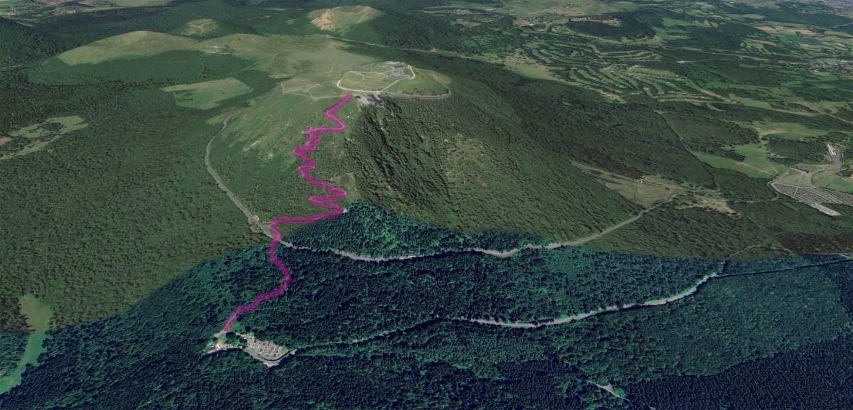 tracé chemin des muletiers puy de dome